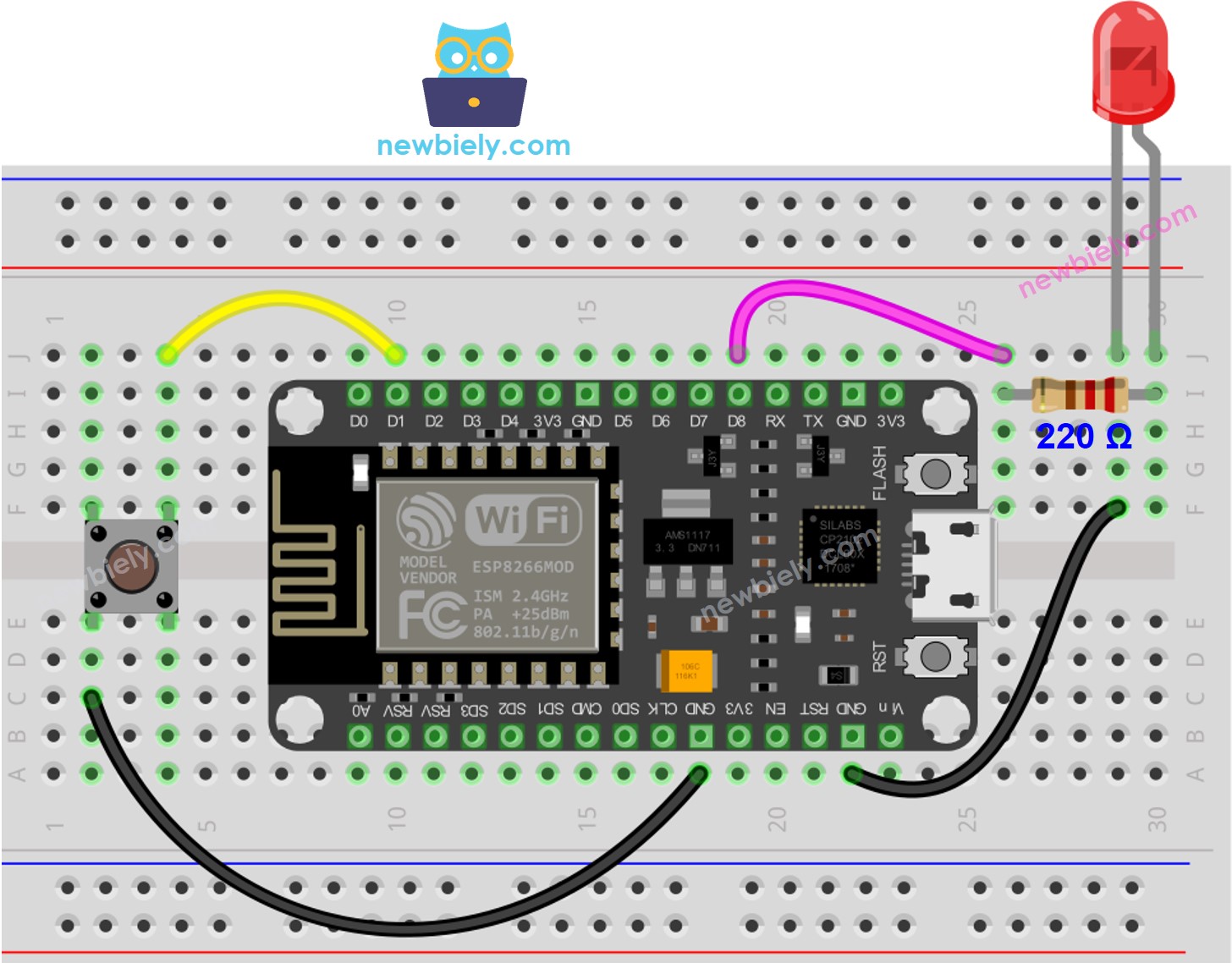 ESP8266 NodeMCU-LED-Schaltplan