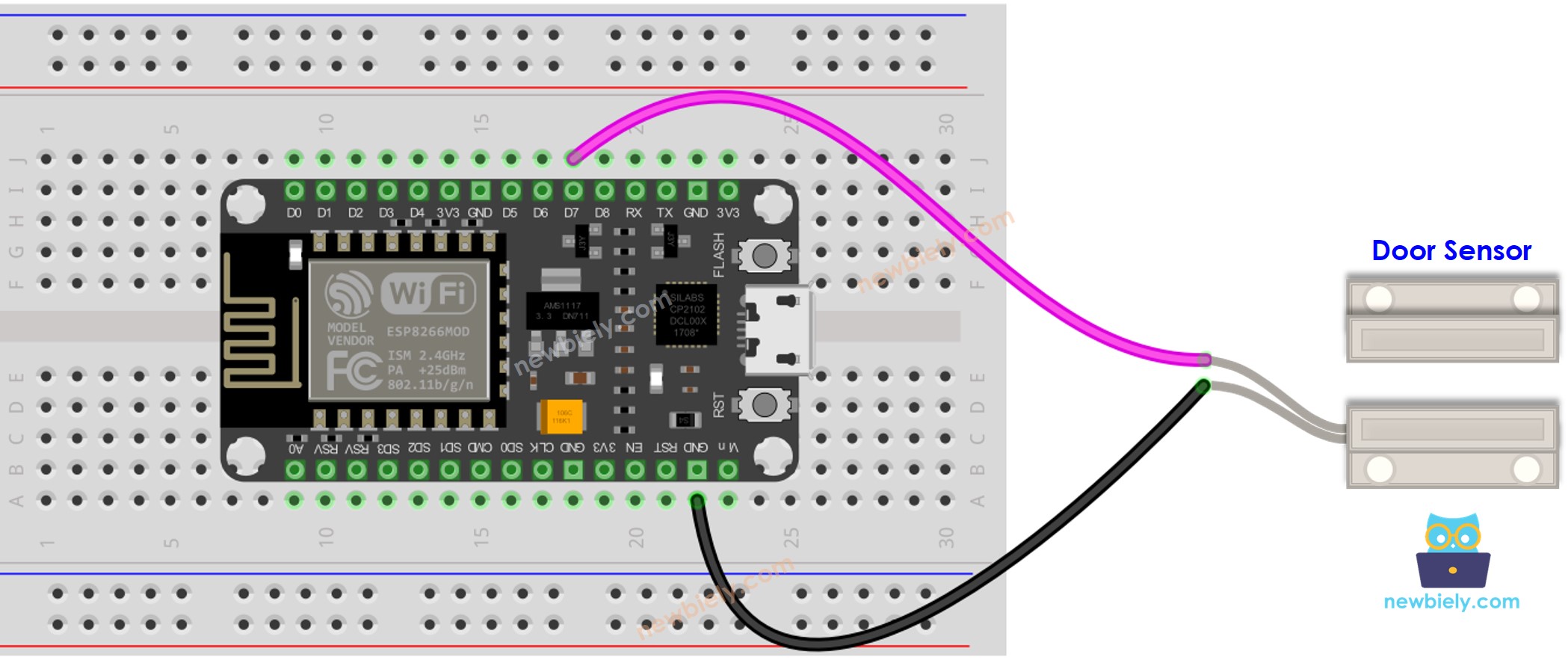ESP8266 NodeMCU Türsensor-Schaltplan