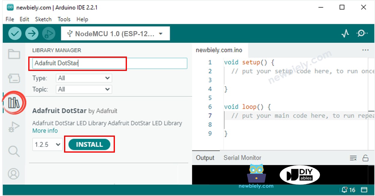ESP8266 NodeMCU DotStar-Bibliothek