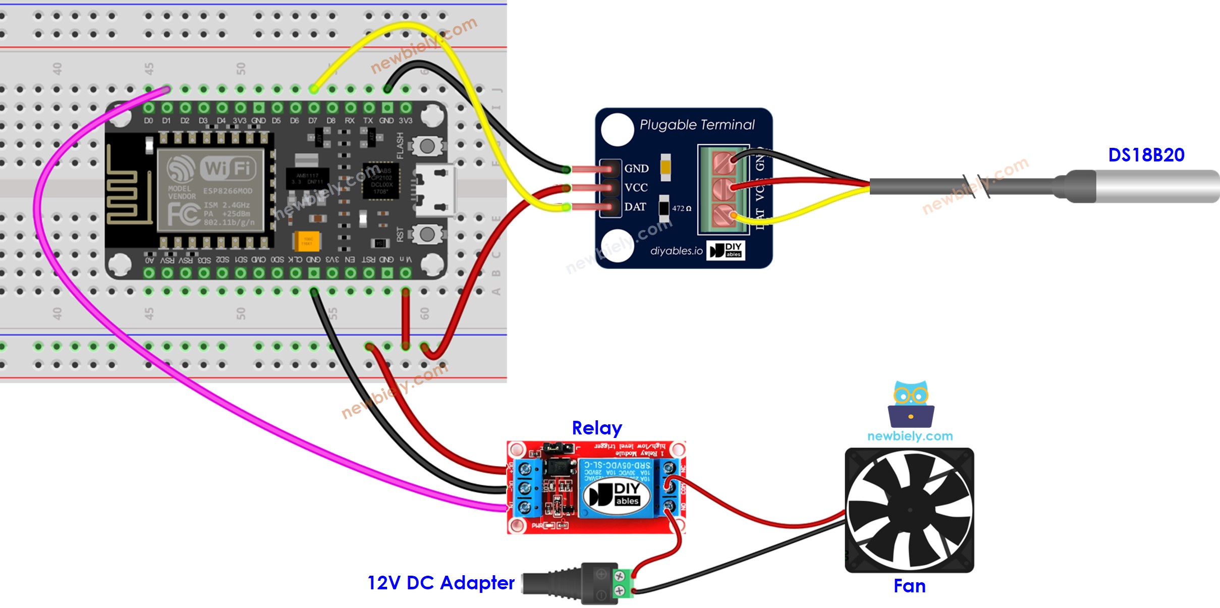 ESP8266 NodeMCU-Schaltplan zur Ansteuerung eines Relais