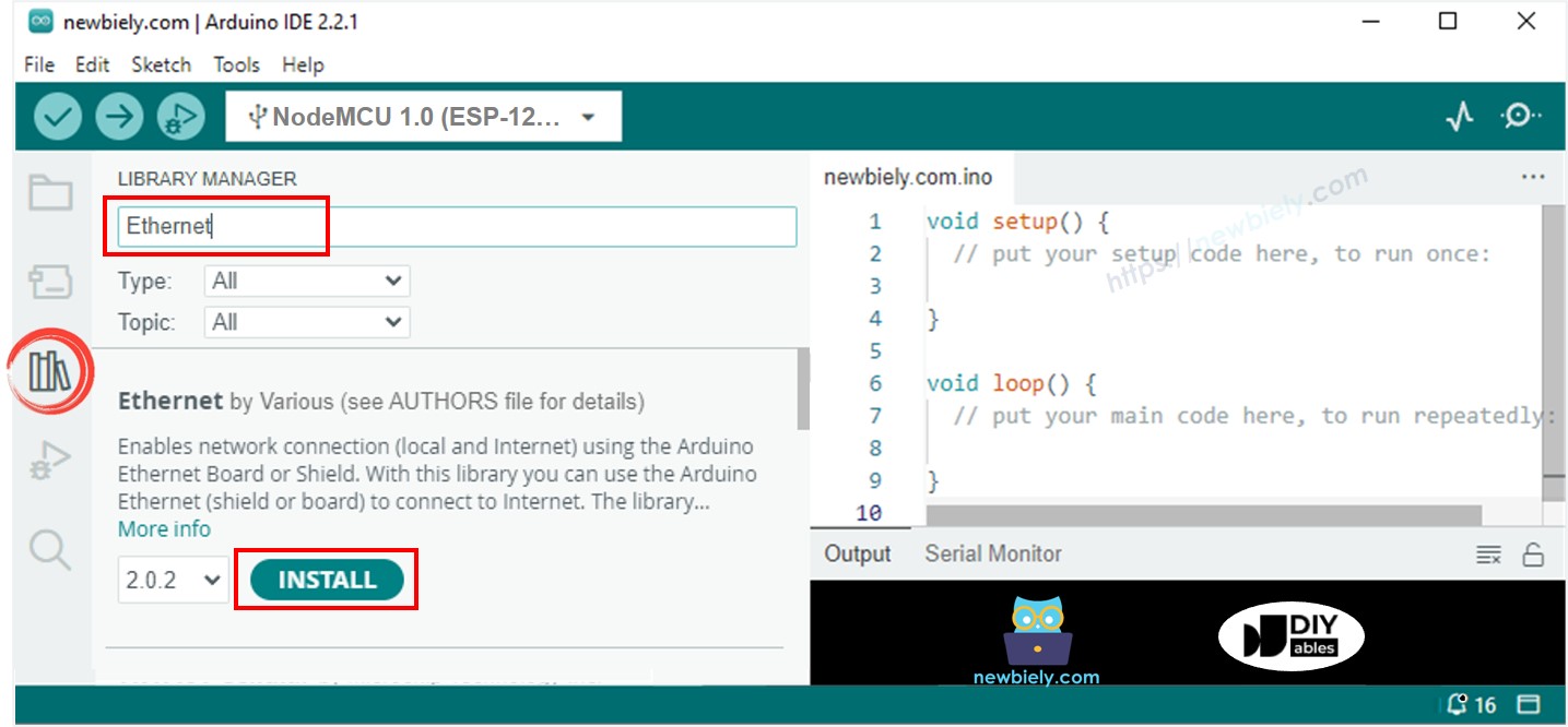 ESP8266 NodeMCU Ethernet-Bibliothek