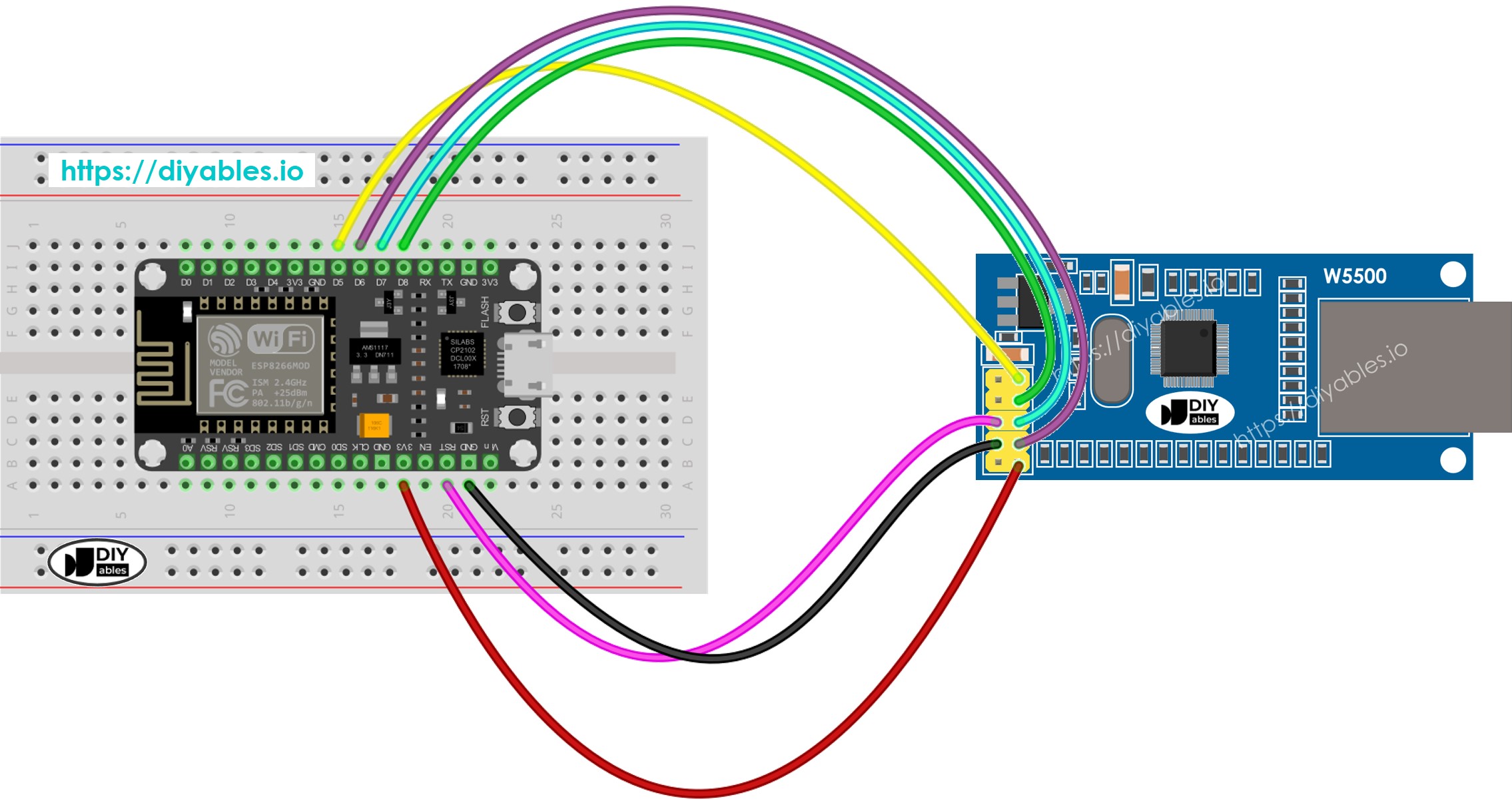 ESP8266 NodeMCU-Ethernet-Modul Schaltplan