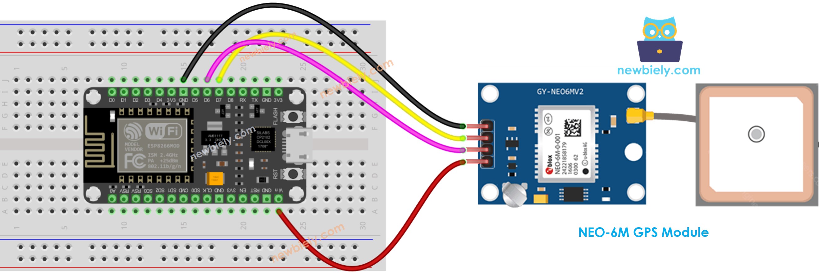 ESP8266 NodeMCU-GPS-Modul-Schaltplan