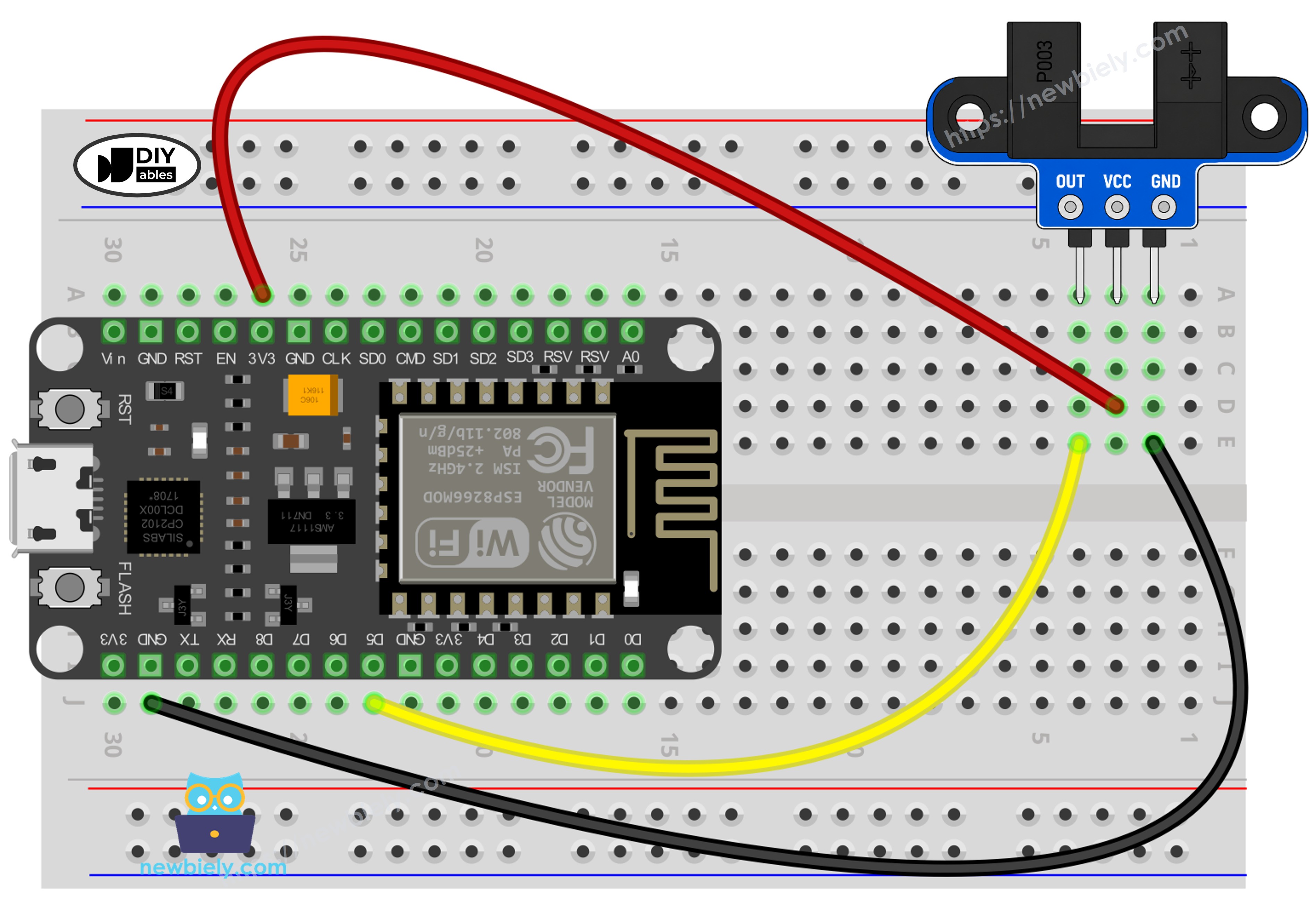 ESP8266 NodeMCU-NodeMCU-Schaltplan für die IR-Gabellichtschranke