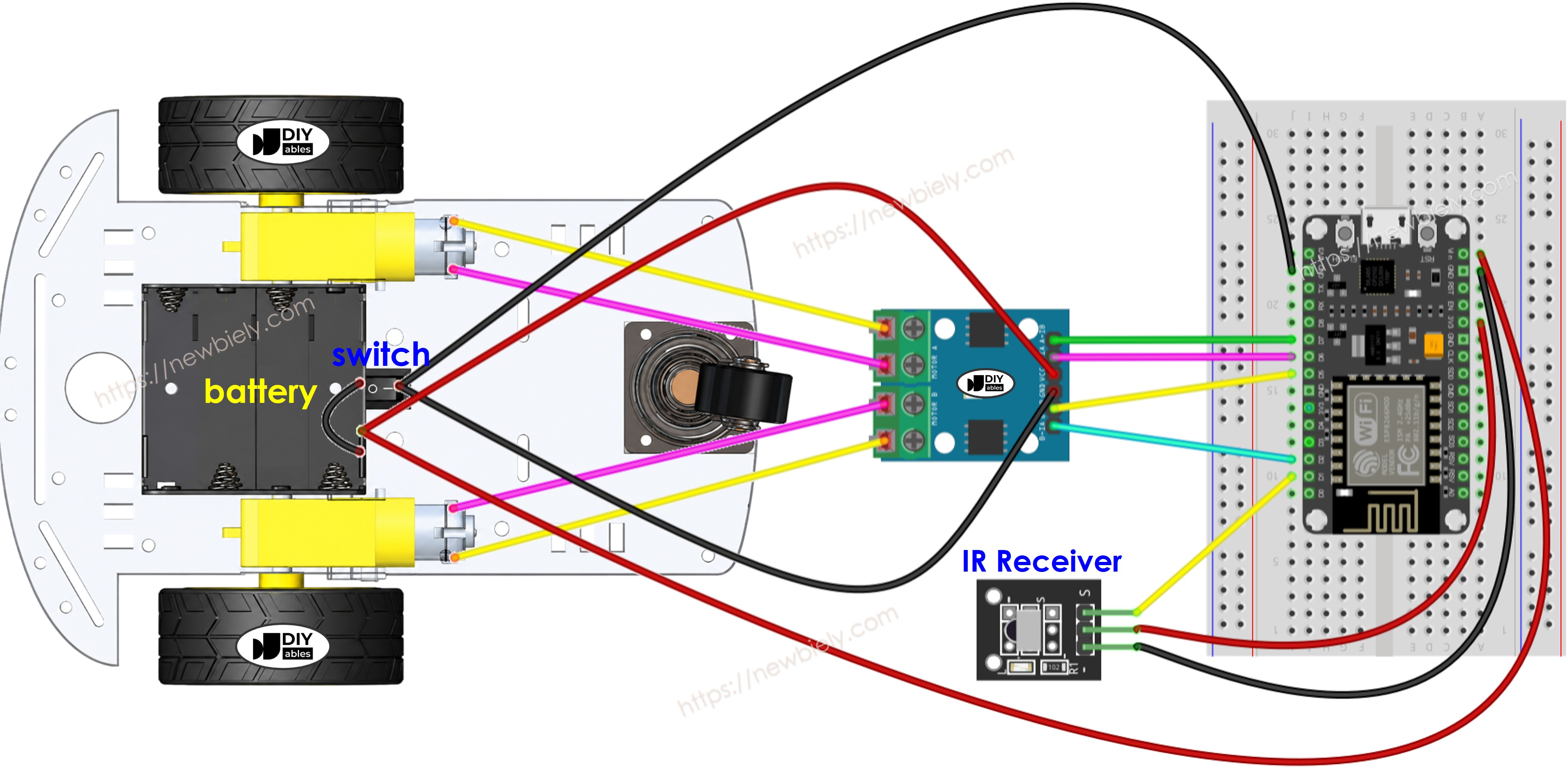 ESP8266 NodeMCU 2WD Auto-Schaltplan