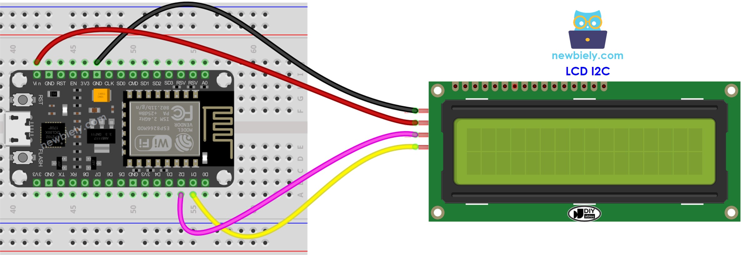 ESP8266 NodeMCU LCD I2C-Schaltplan