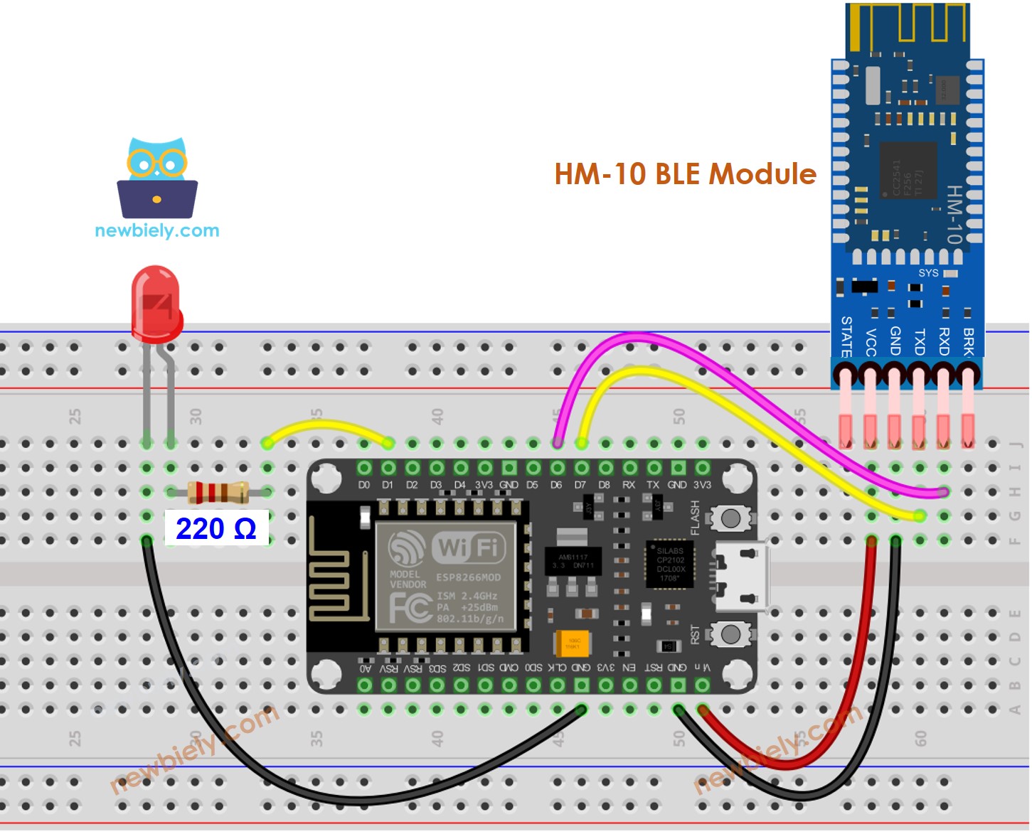 ESP8266 NodeMCU LED-BLE-Schaltplan