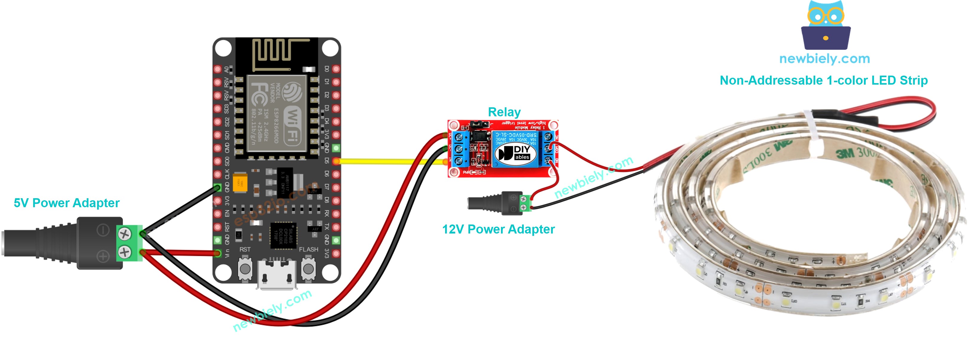 ESP8266 NodeMCU 12-V LED-Streifen-Schaltplan