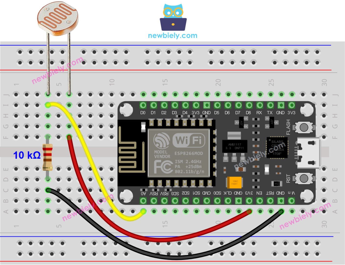 ESP8266 NodeMCU Lichtsensor Verdrahtungsdiagramm