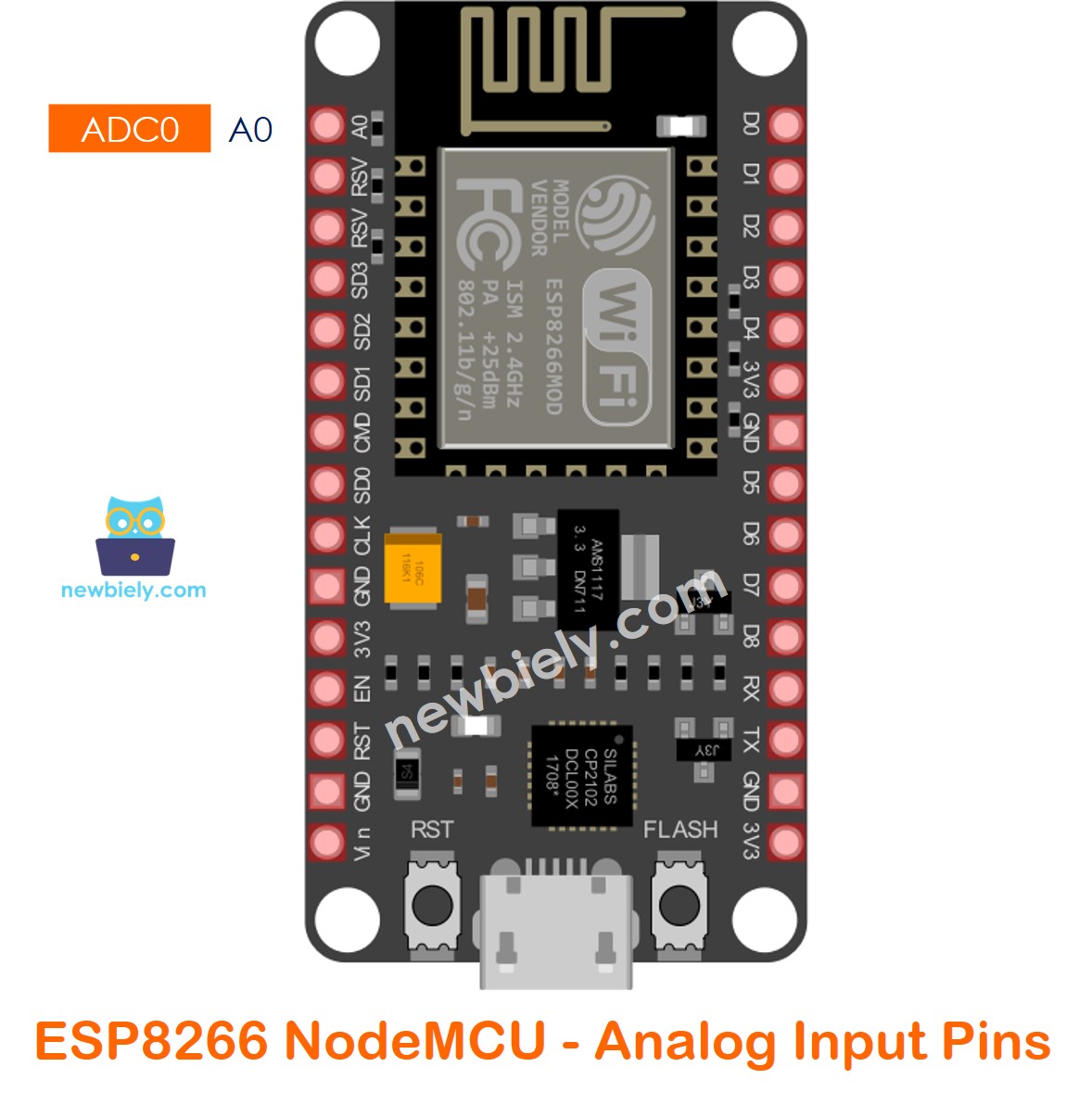 ESP8266 NodeMCU NodeMCU Analog-Digital-Wandler-Pin
