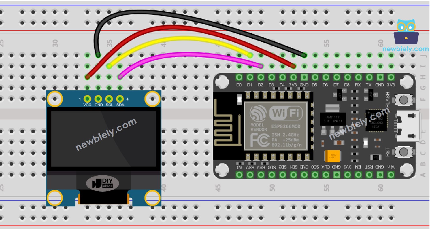 ESP8266 NodeMCU OLED-Verdrahtungsdiagramm
