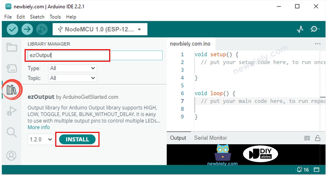 ESP8266 NodeMCU-Ausgabebibliothek