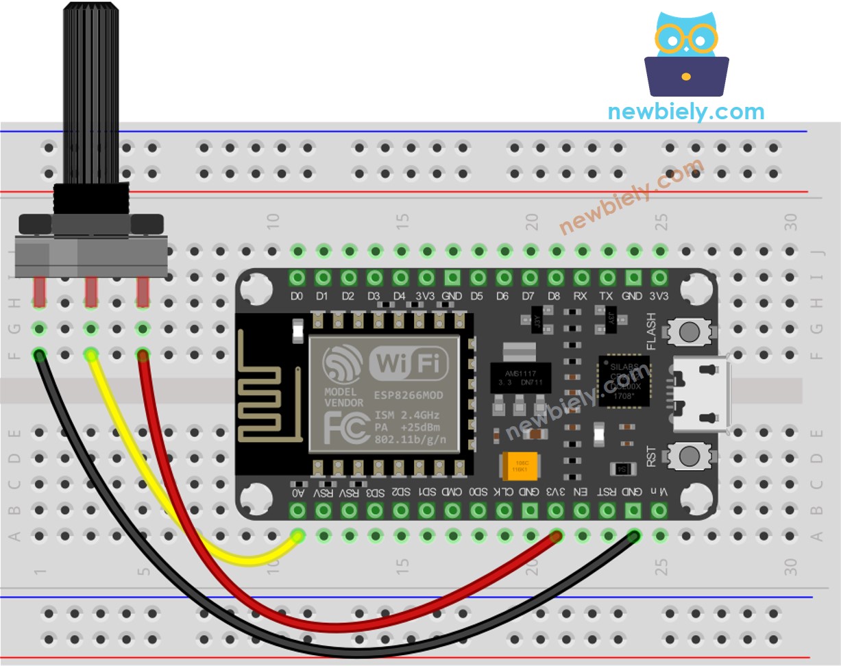 ESP8266 NodeMCU Potentiometer-Schaltplan