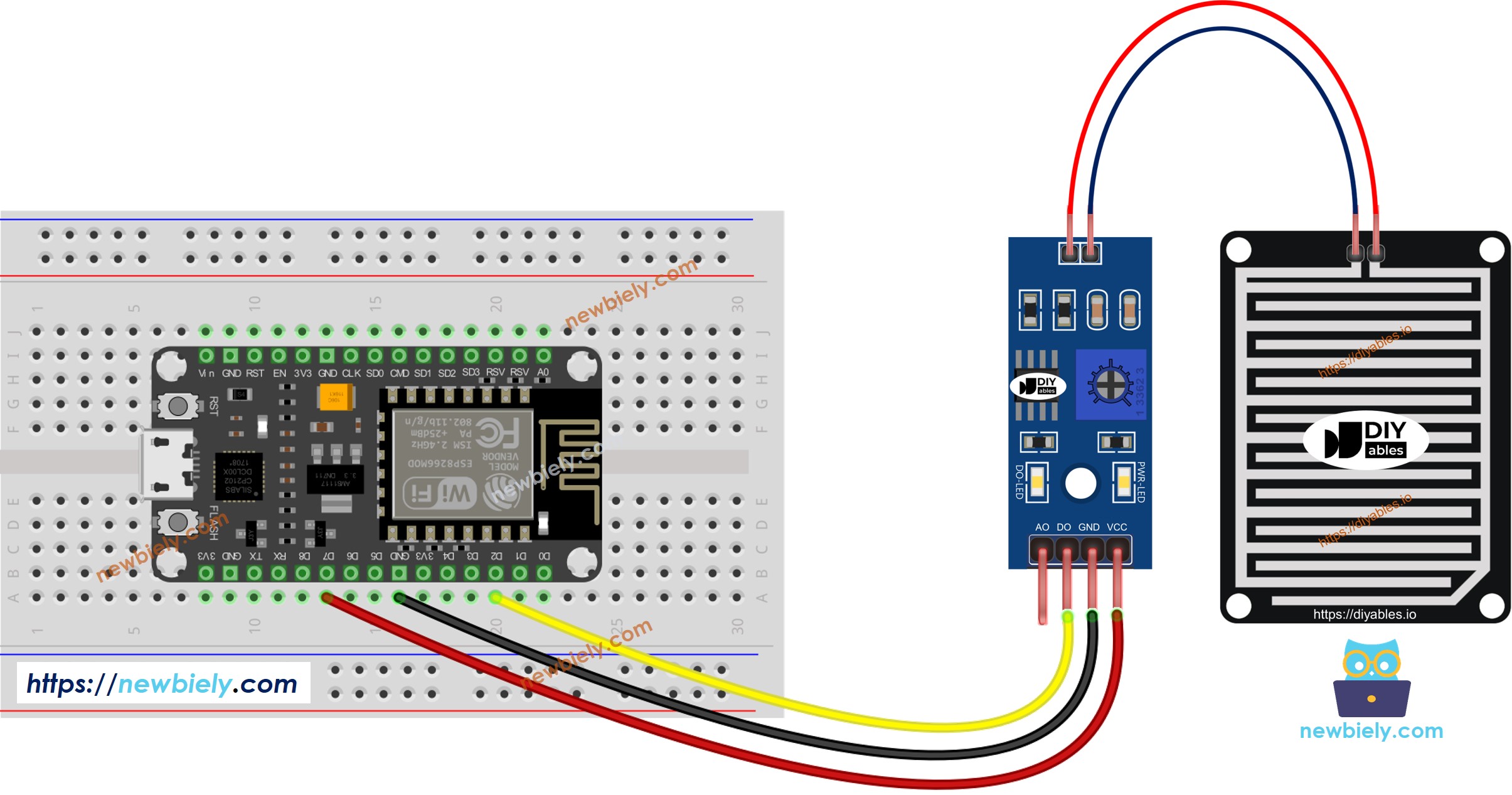 ESP8266 NodeMCU Regensensor Verdrahtungsdiagramm