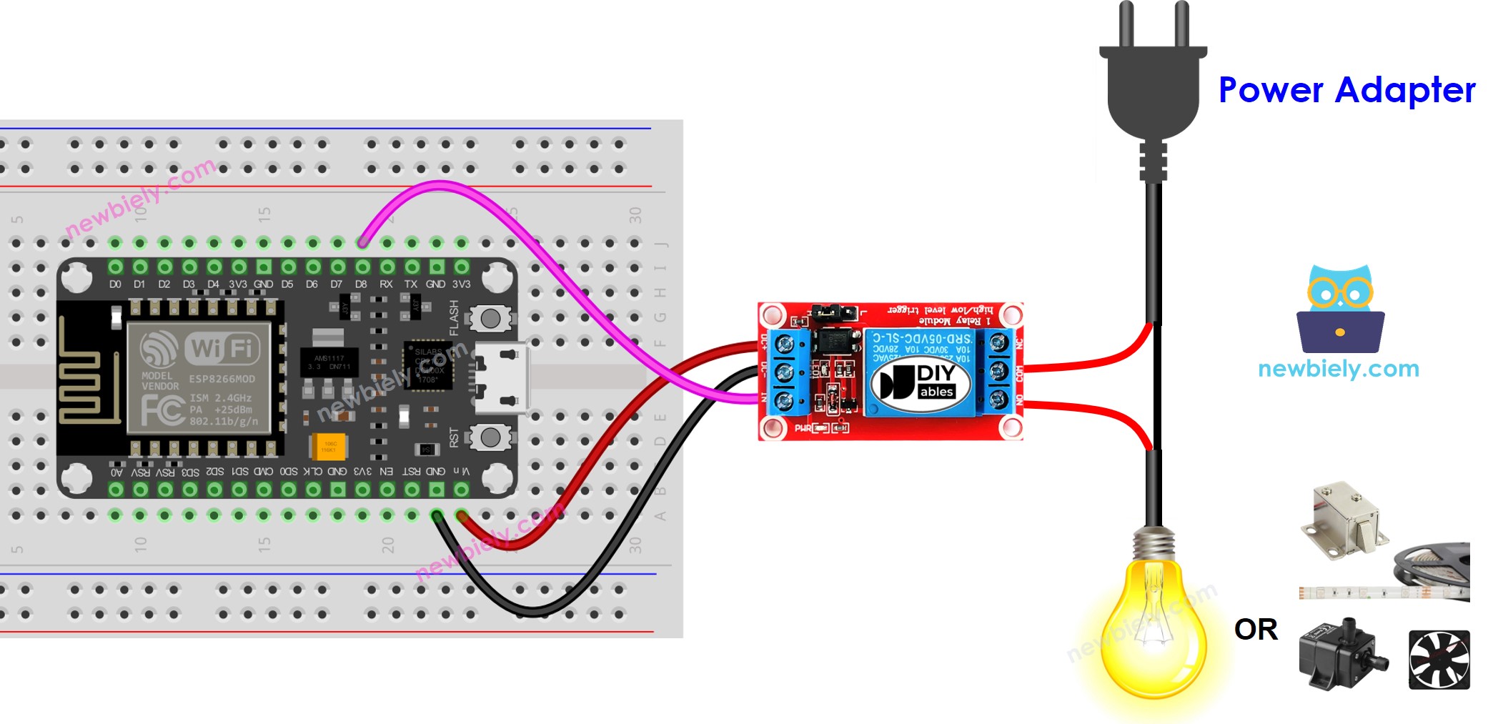 ESP8266 NodeMCU-Relais-Schaltplan