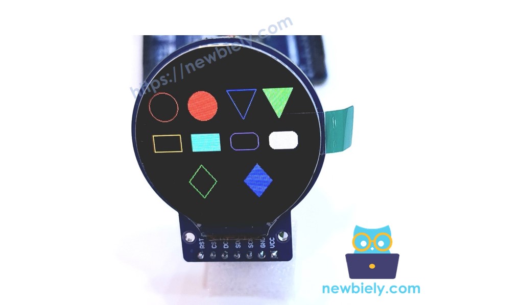 ESP8266 NodeMCU Rundes TFT-LCD-Display Bildschirm Formen zeichnen