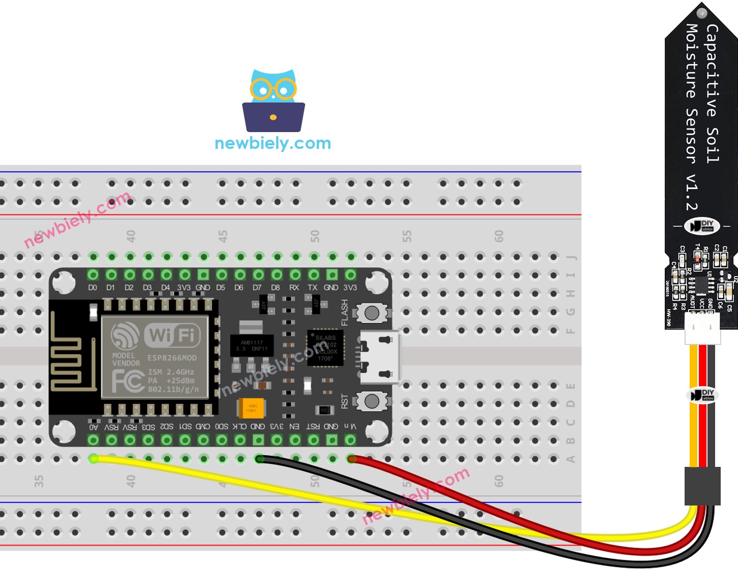 ESP8266 NodeMCU-Bodenfeuchtesensor-Verdrahtungsdiagramm