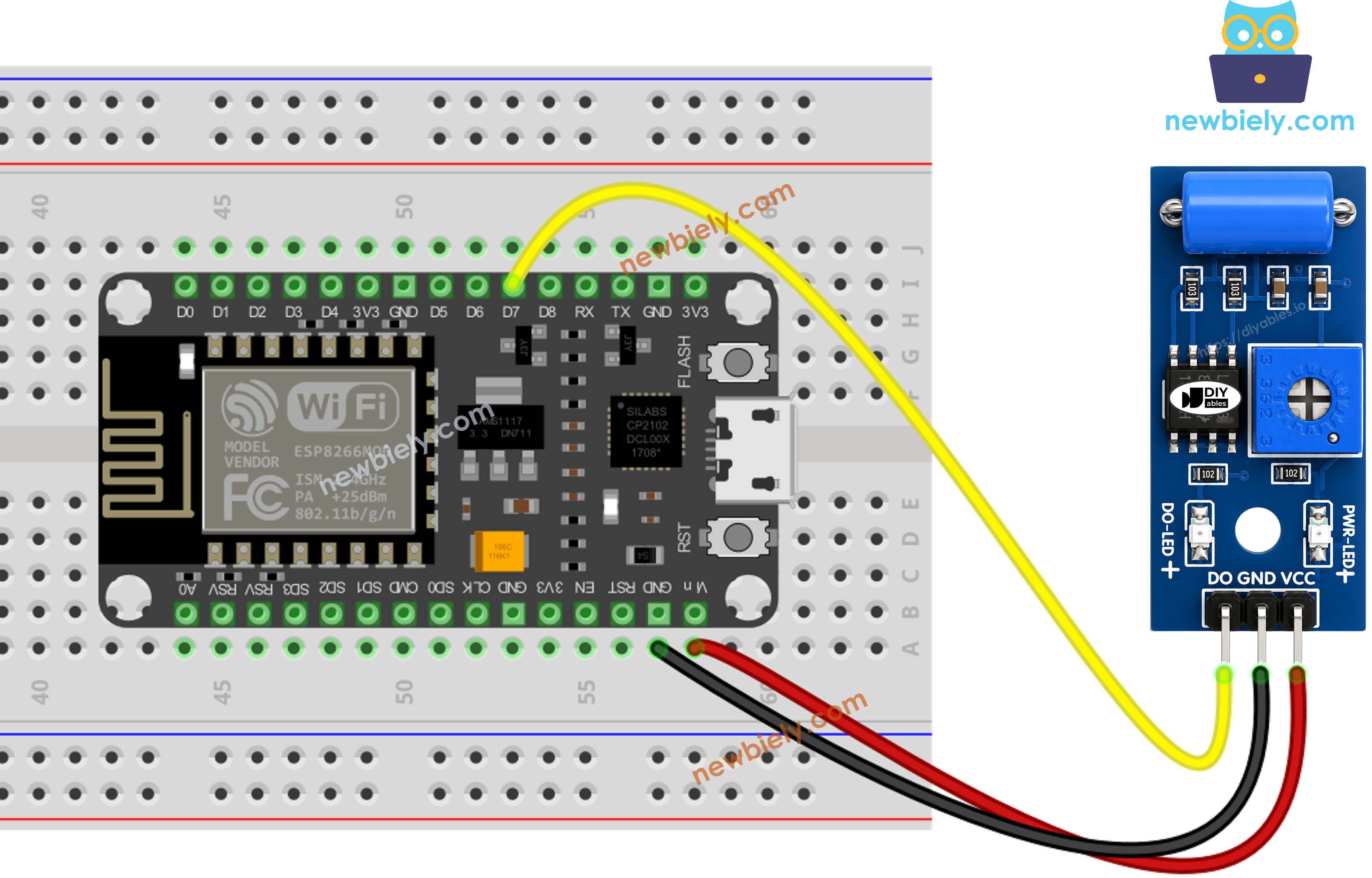 Schaltplan ESP8266 NodeMCU SW-420-Vibrationssensor