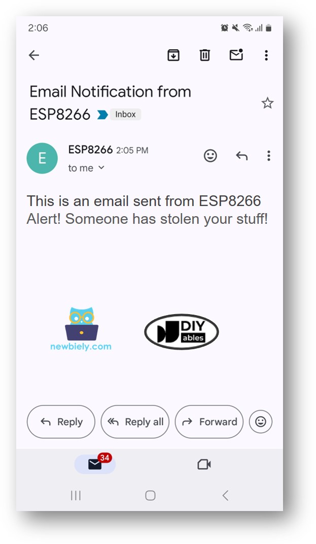 ESP8266 NodeMCU Diebstahlerkennung-E-Mail