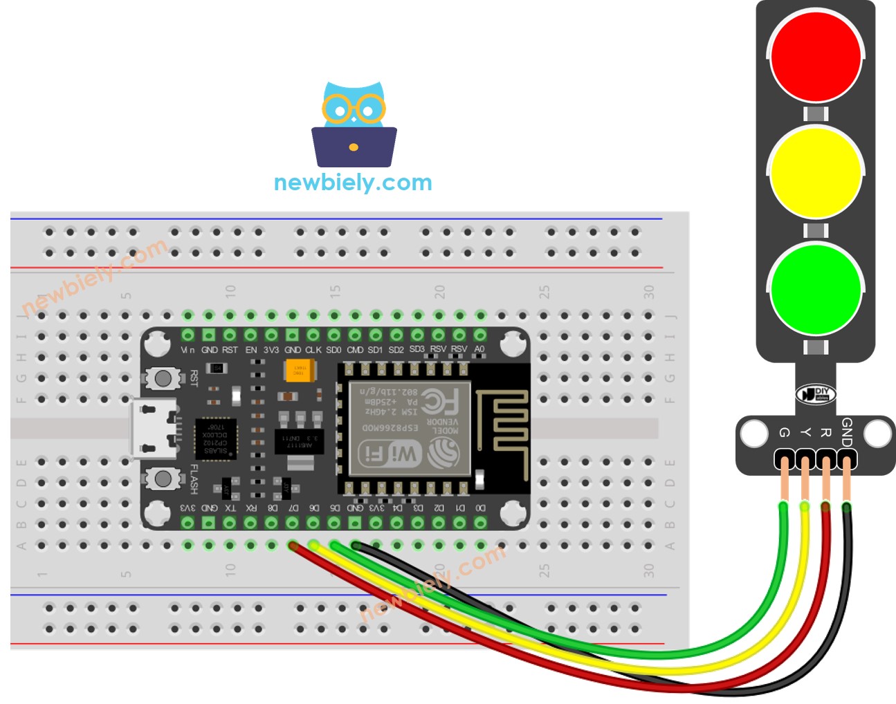 ESP8266 NodeMCU Ampel-Schaltplan