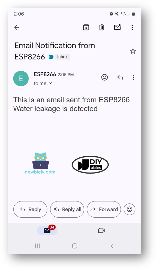 ESP8266 NodeMCU-Wassersensor-E-Mail