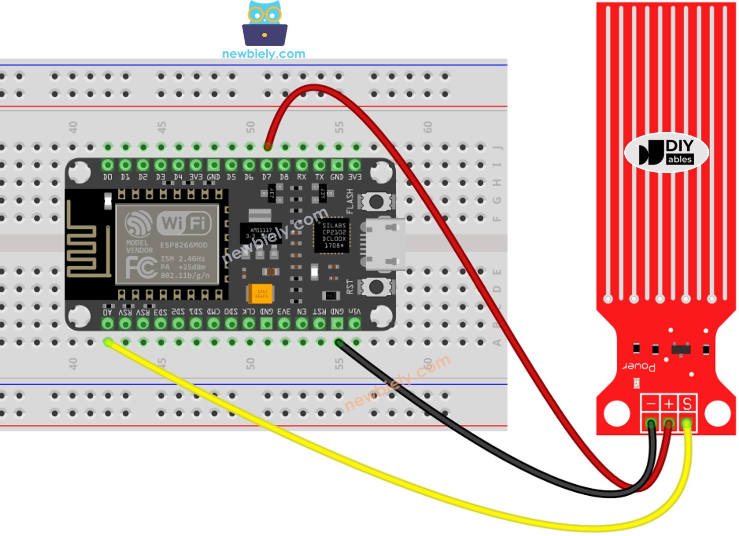 ESP8266 NodeMCU-Wassersensor-Schaltplan