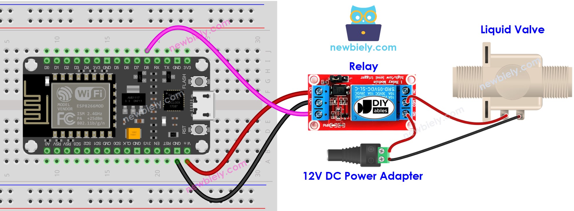ESP8266 NodeMCU-Wasserventil-Schaltplan