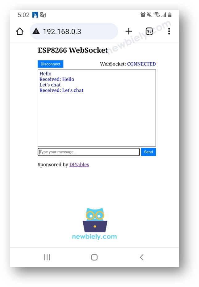 ESP8266 NodeMCU WebSocket-Chat-Server