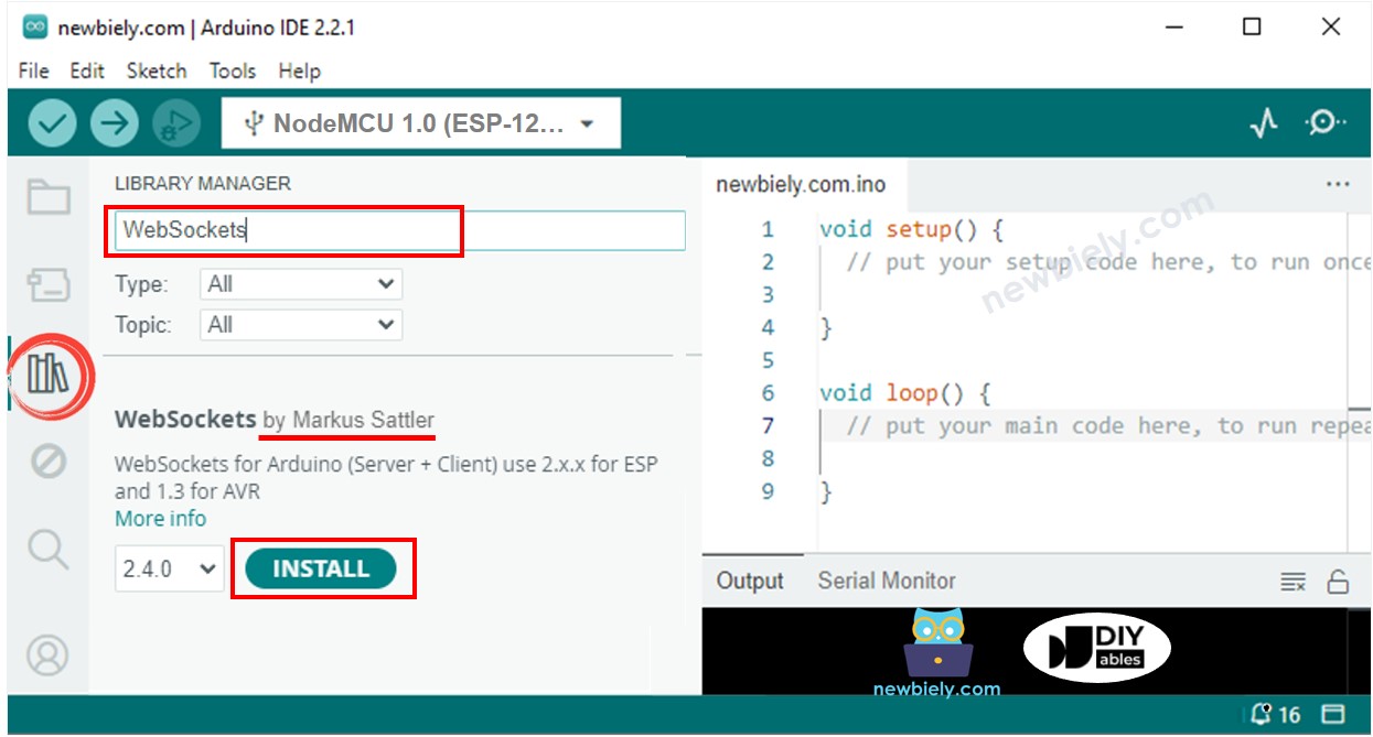 ESP8266 NodeMCU WebSocket-Bibliothek