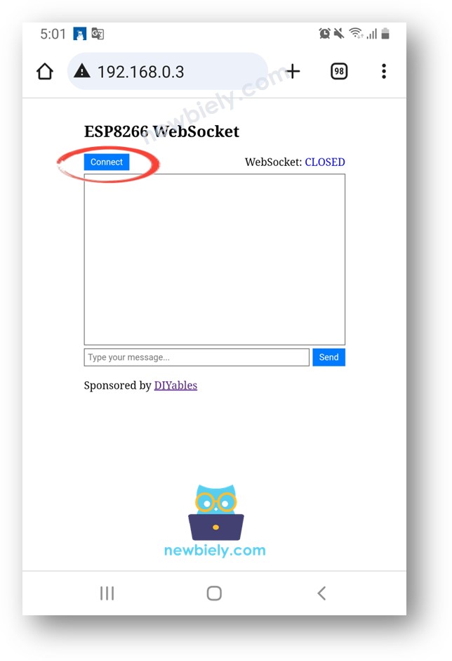 ESP8266 NodeMCU WebSocket Webbrowser
