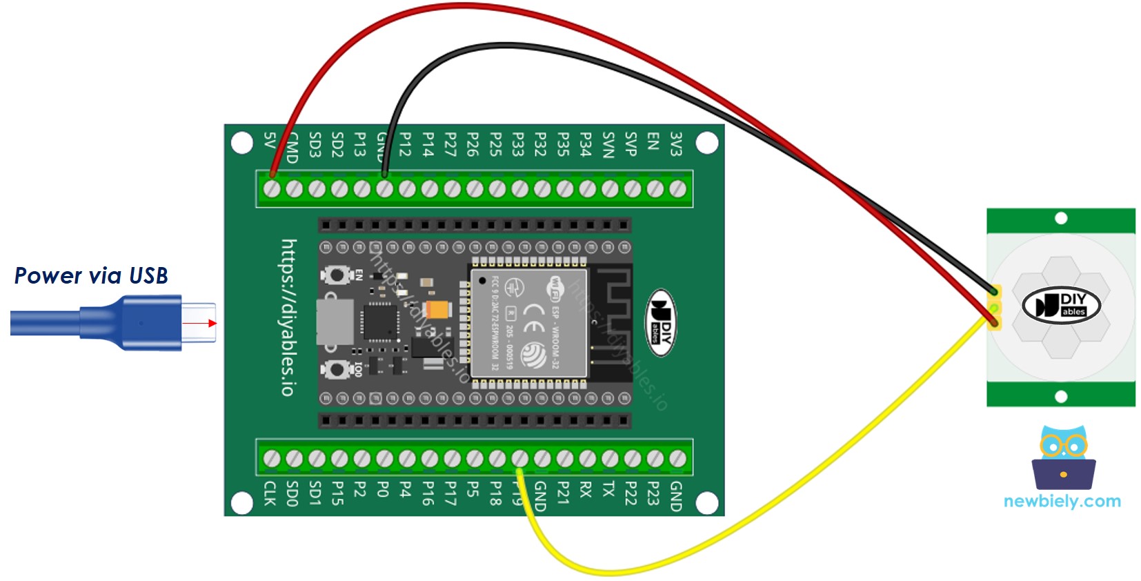 Wie man ESP32 und Bewegungssensor verbindet