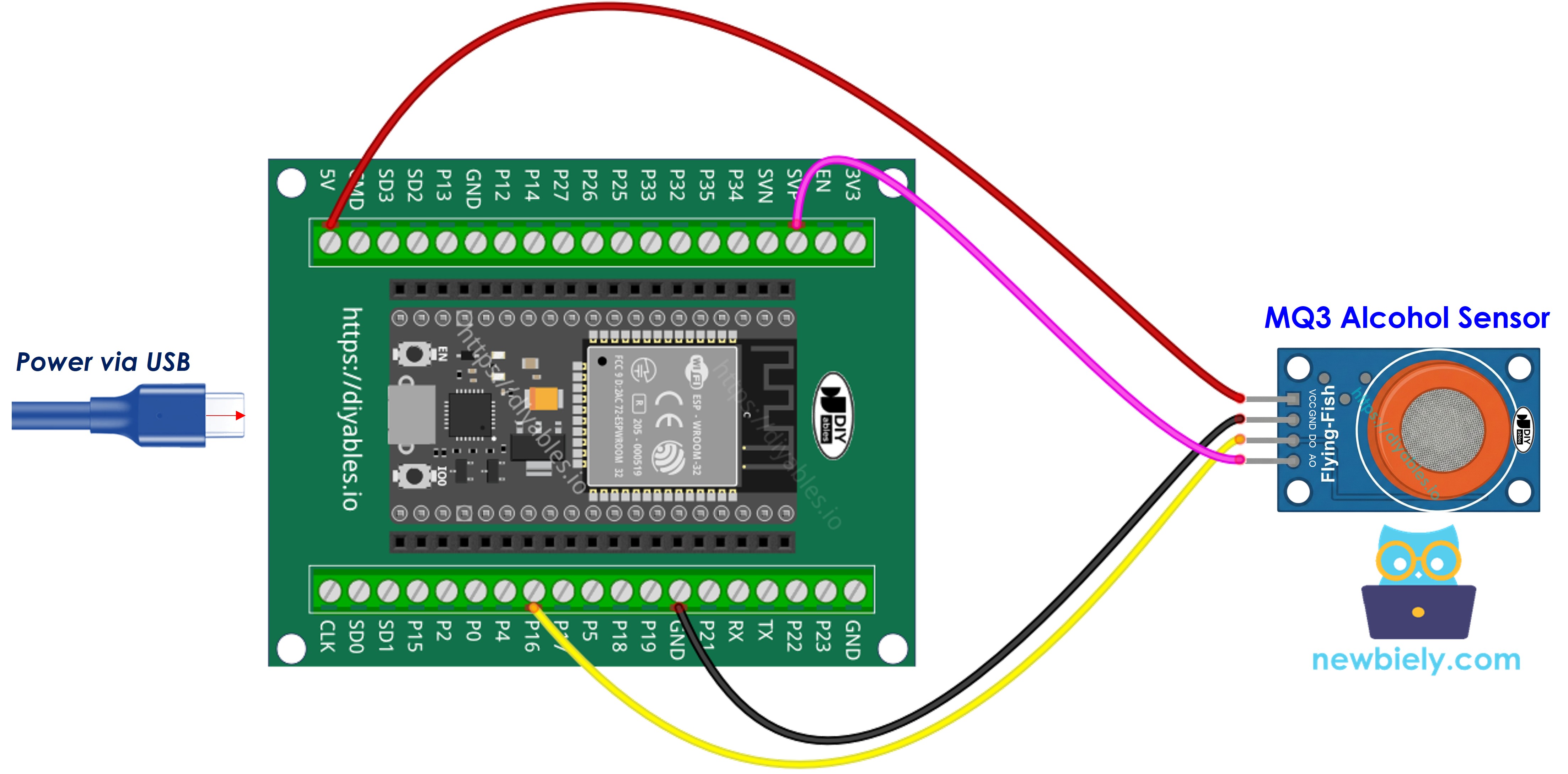 So verbinden Sie ESP32 und MQ3-Alkoholsensor