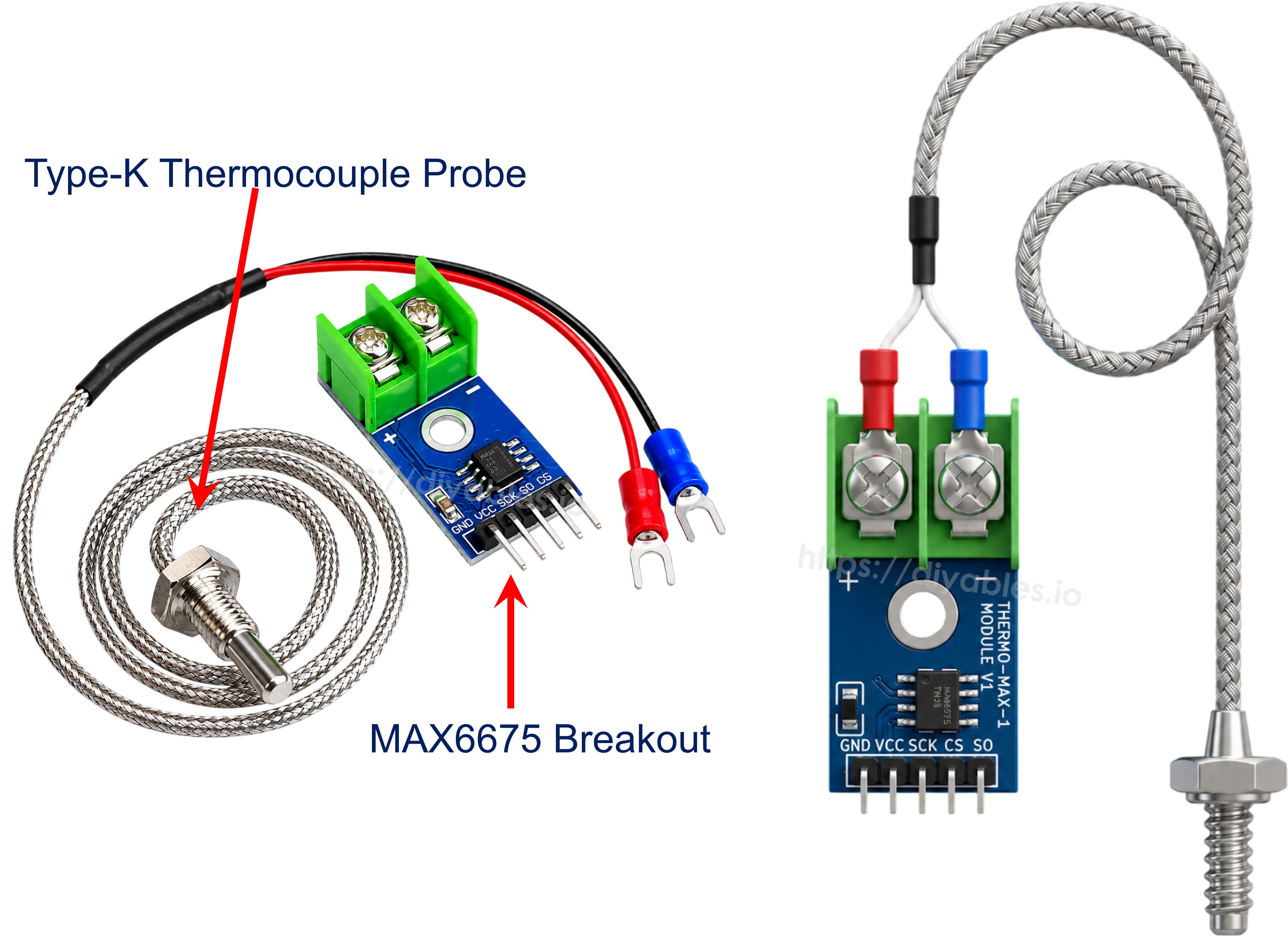 Pinbelegung des MAX6675-Thermoelementmoduls