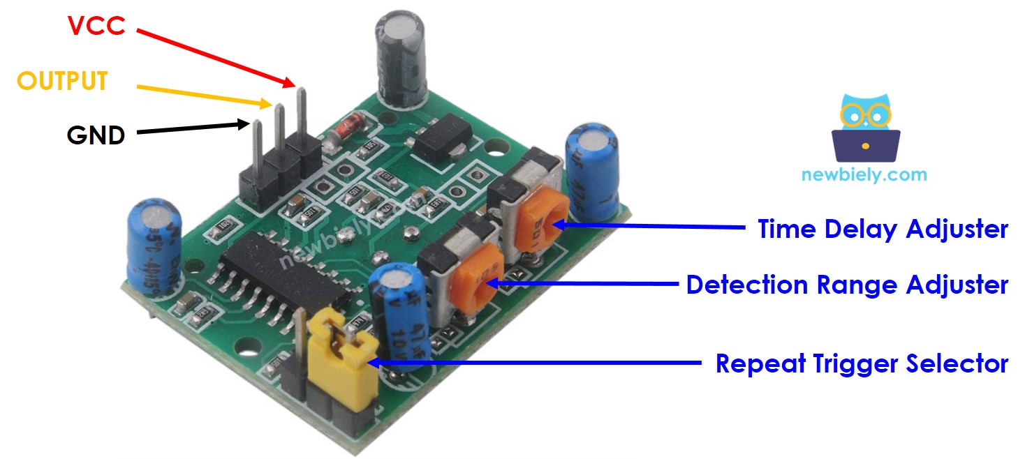 Pinbelegung des HC-SR501-Bewegungsmelders