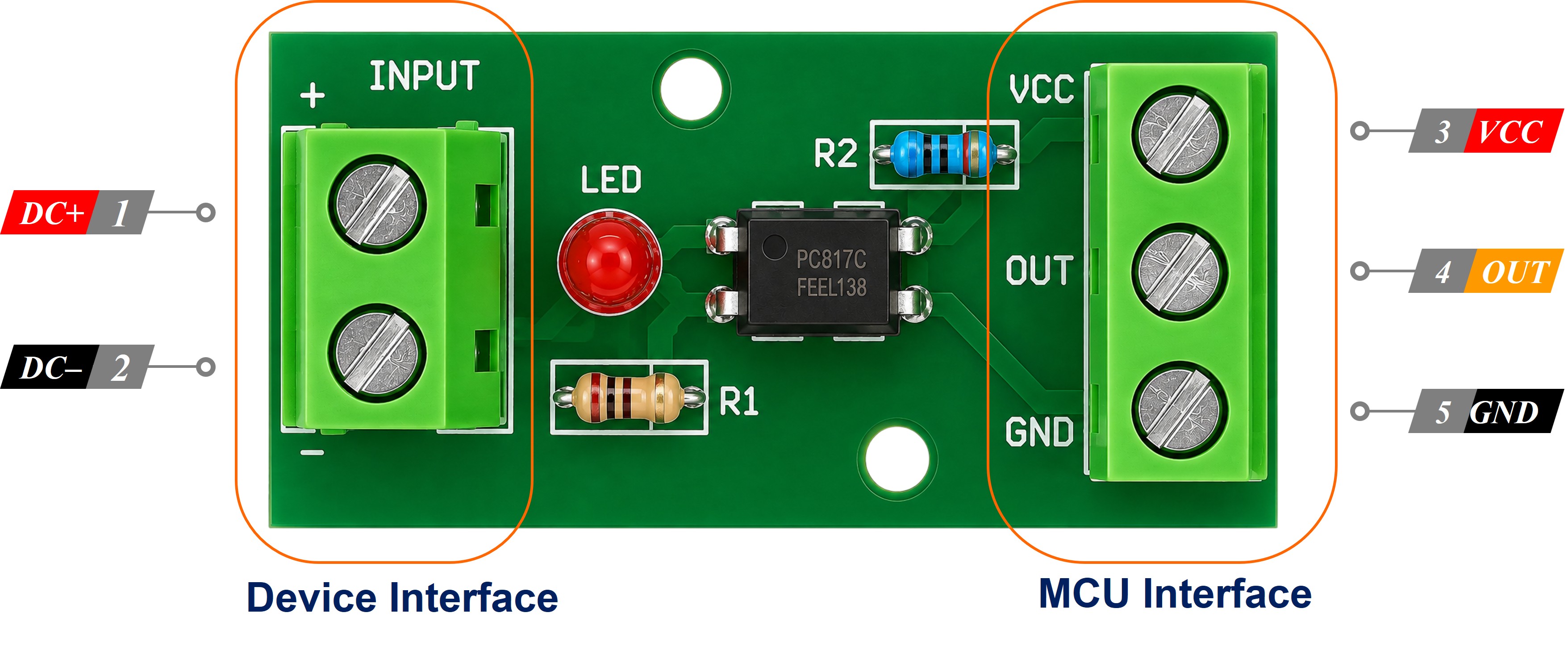 Pinbelegung des PC817-Optokopplers