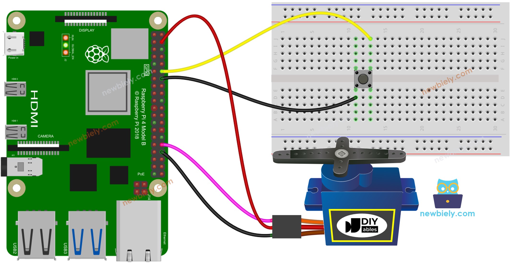 Raspberry Pi Button Servo Motor Schaltdiagramm