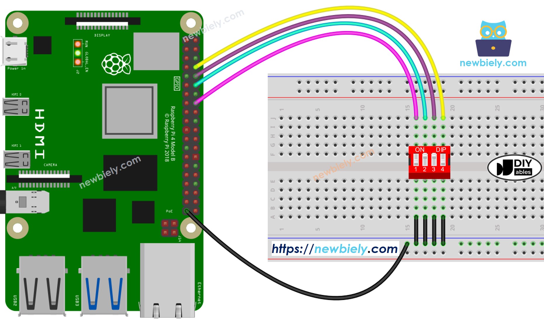 Raspberry Pi DIP switch Wiring Diagram