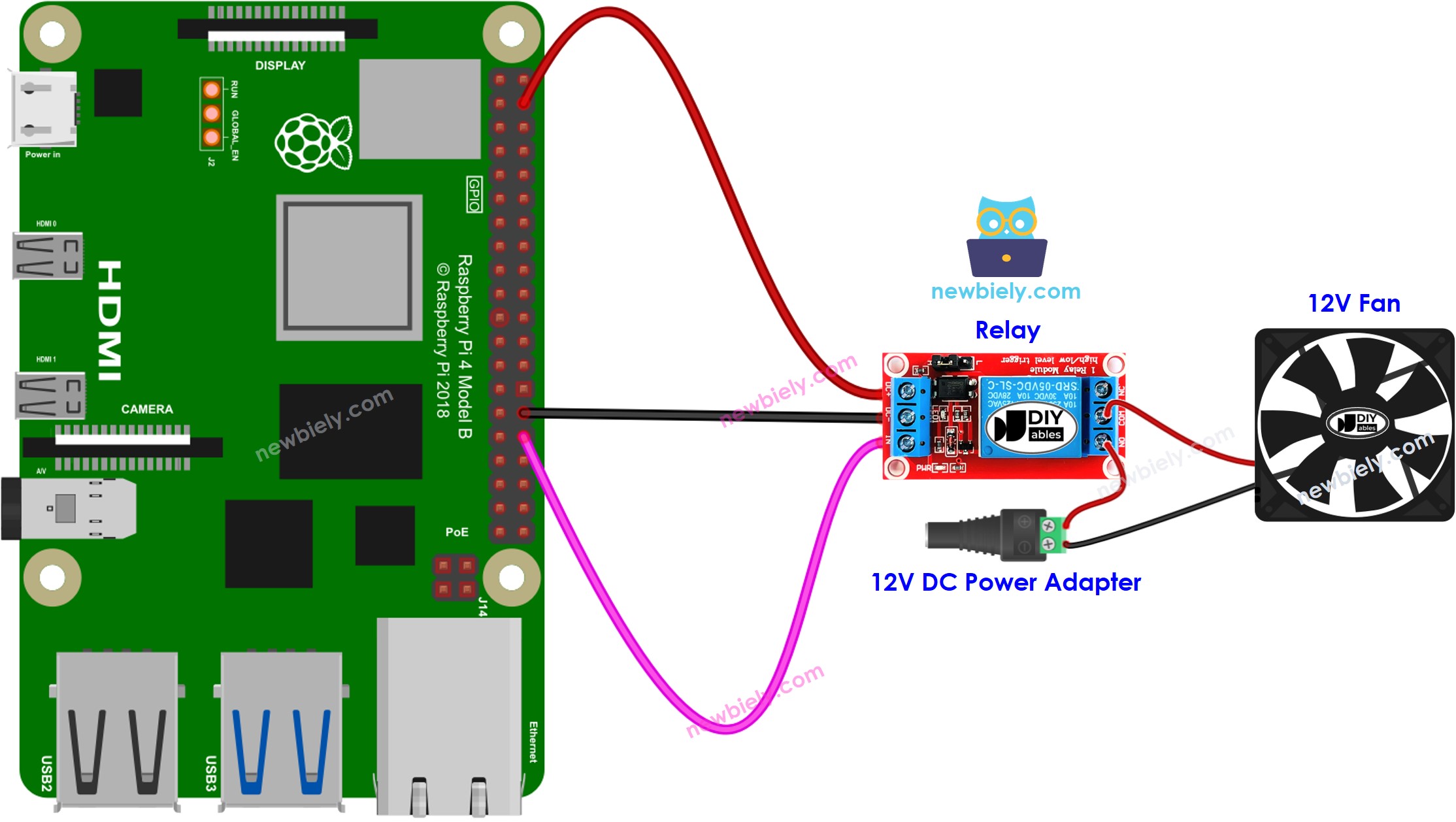 Raspberry Pi Fan wiring diagram