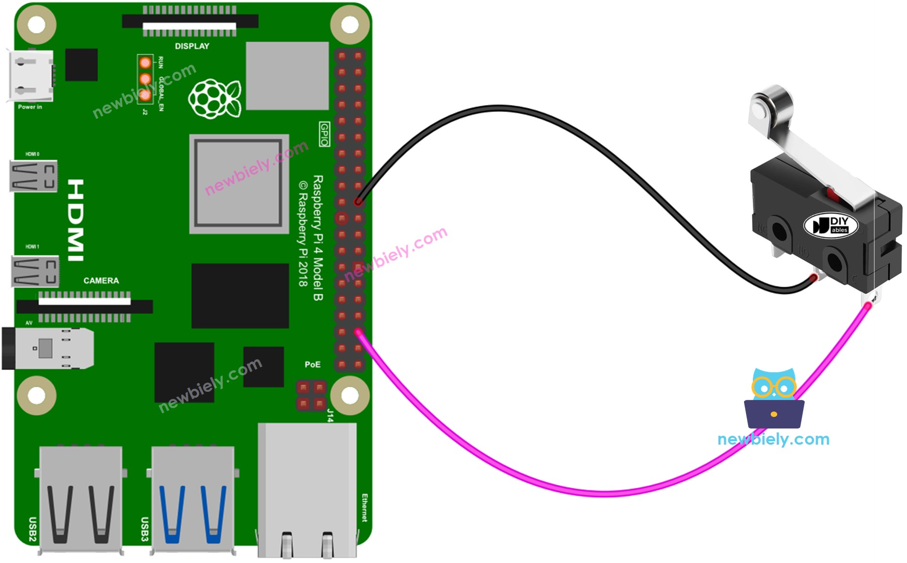 Raspberry Pi Limit Switch wiring diagram