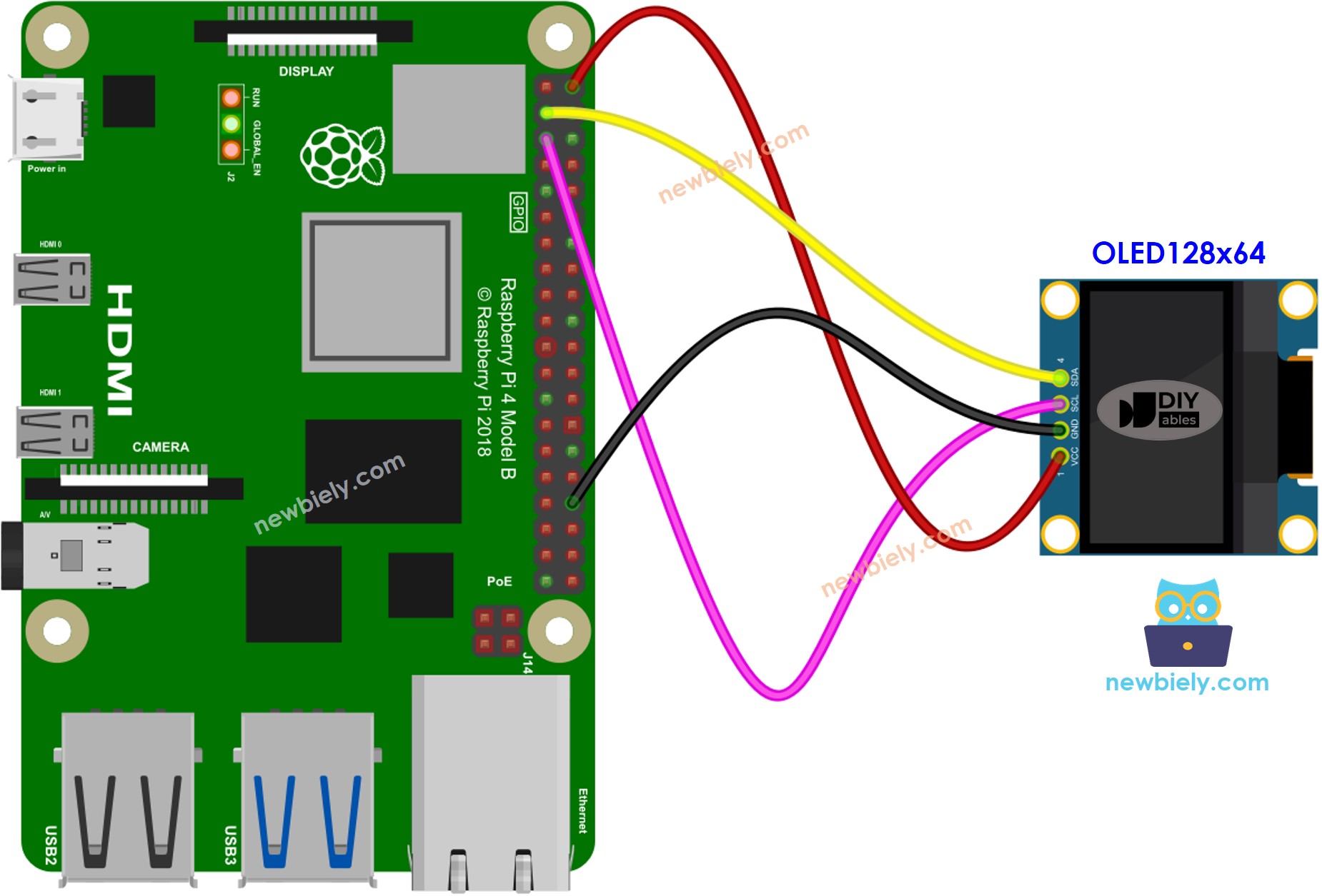 Raspberry Pi OLED wiring diagram