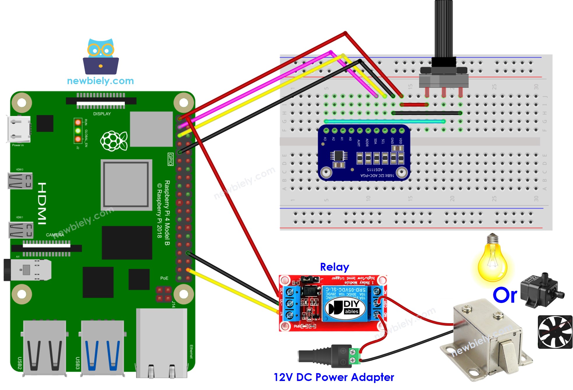 Raspberry Pi Potentiometer Relay Schaltplan