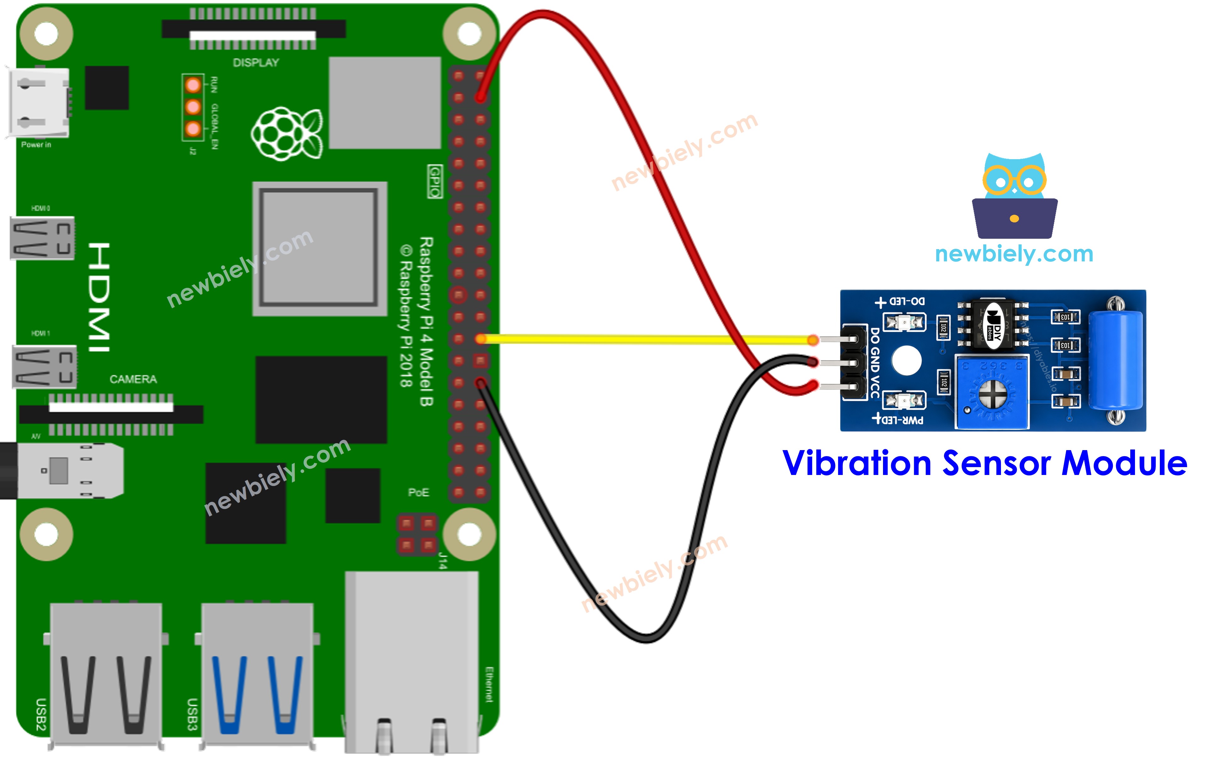 Raspberry Pi SW-420-Vibrationssensor Schaltplan