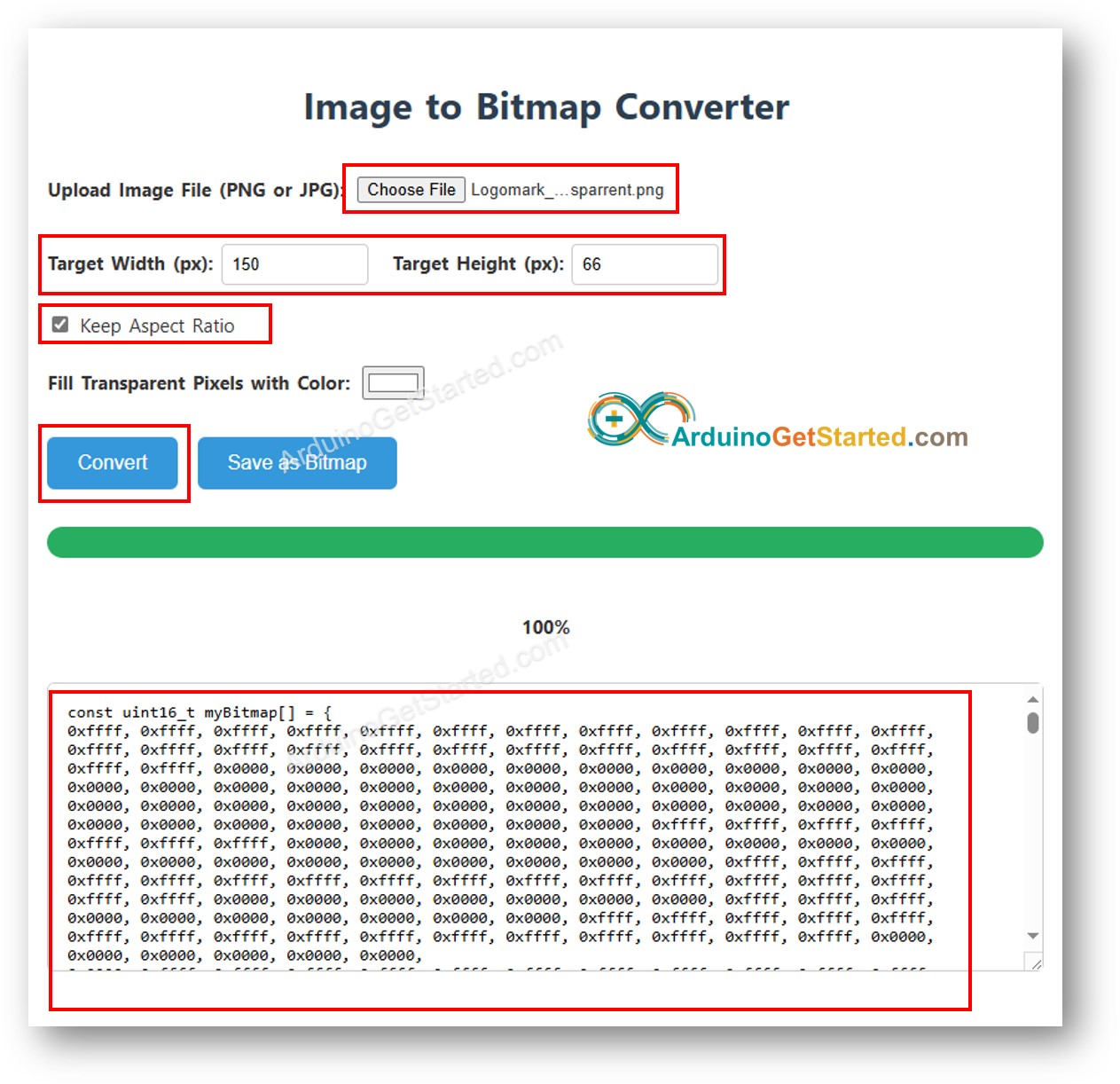 Bild zu Bitmap-Array
